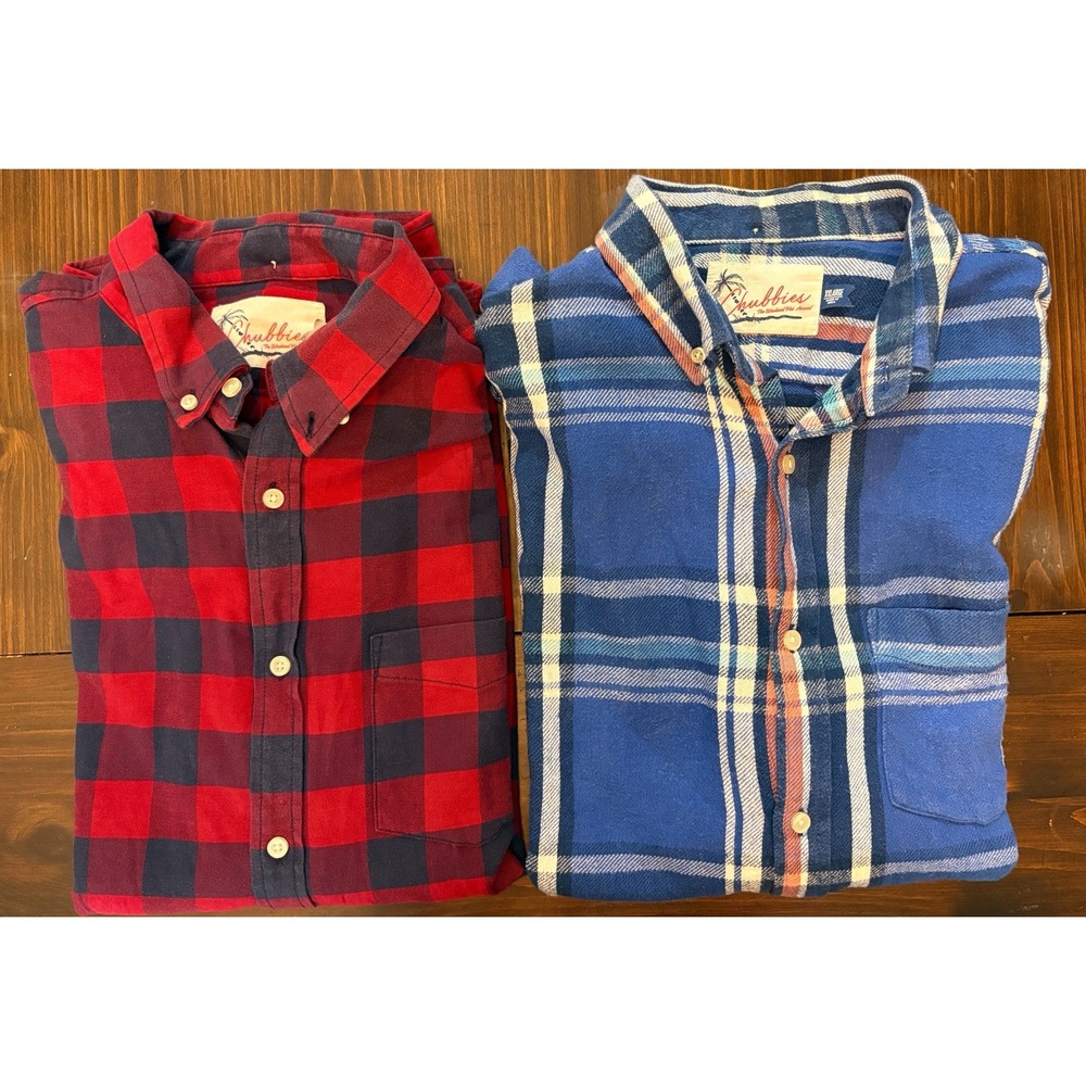 Chubbies Flannel Shirts Lot 2 Mens 2XL Plaid Button Up Casual Buffalo